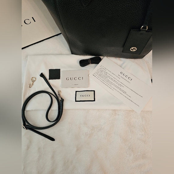 GUCCI BAG MOST FABULOUS, CHIC, SEXY 100% AUTHENTIC GUCCI BLACK TOTE BAG - Picture 2 of 16